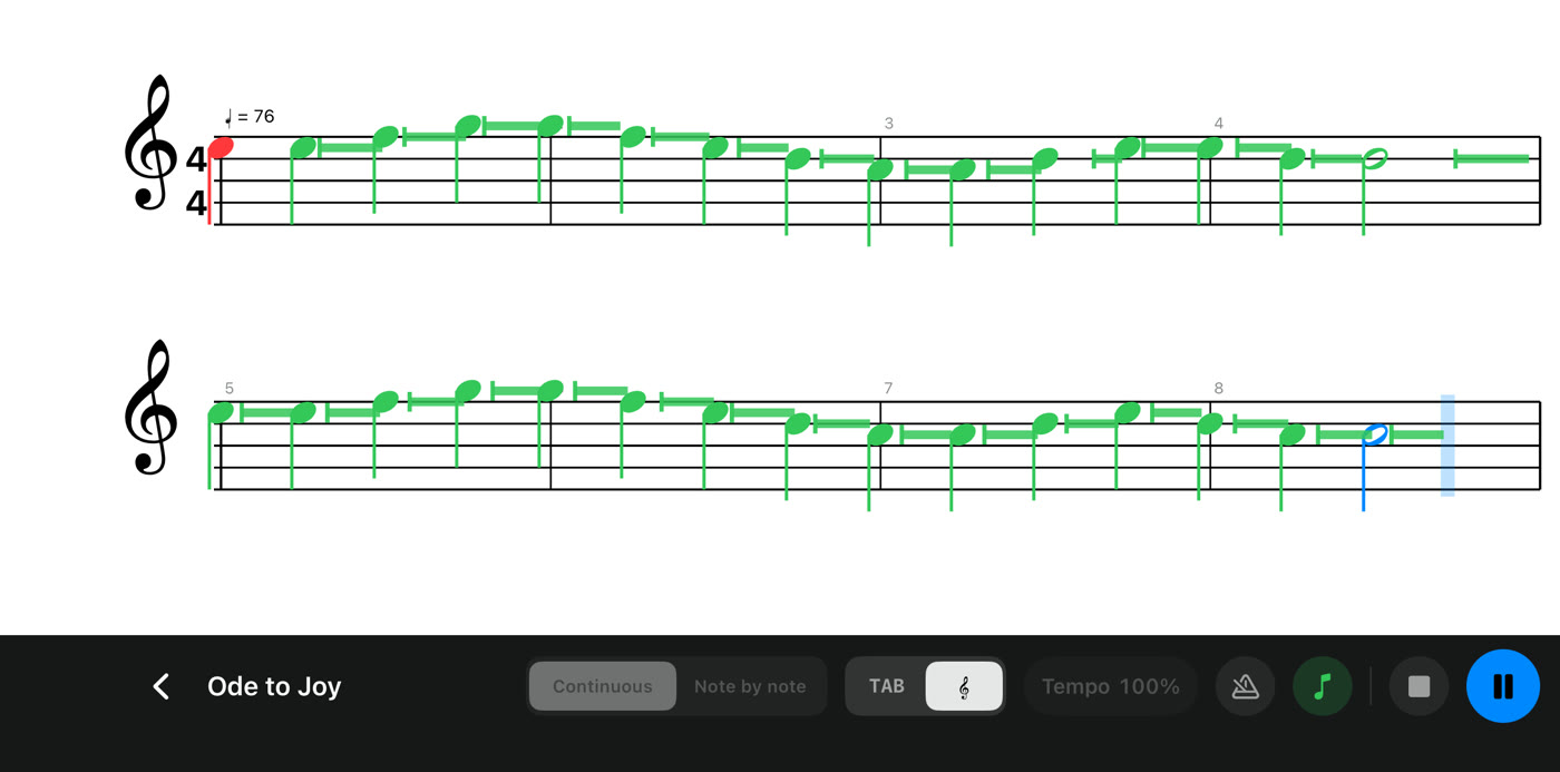 A piece in standard notation