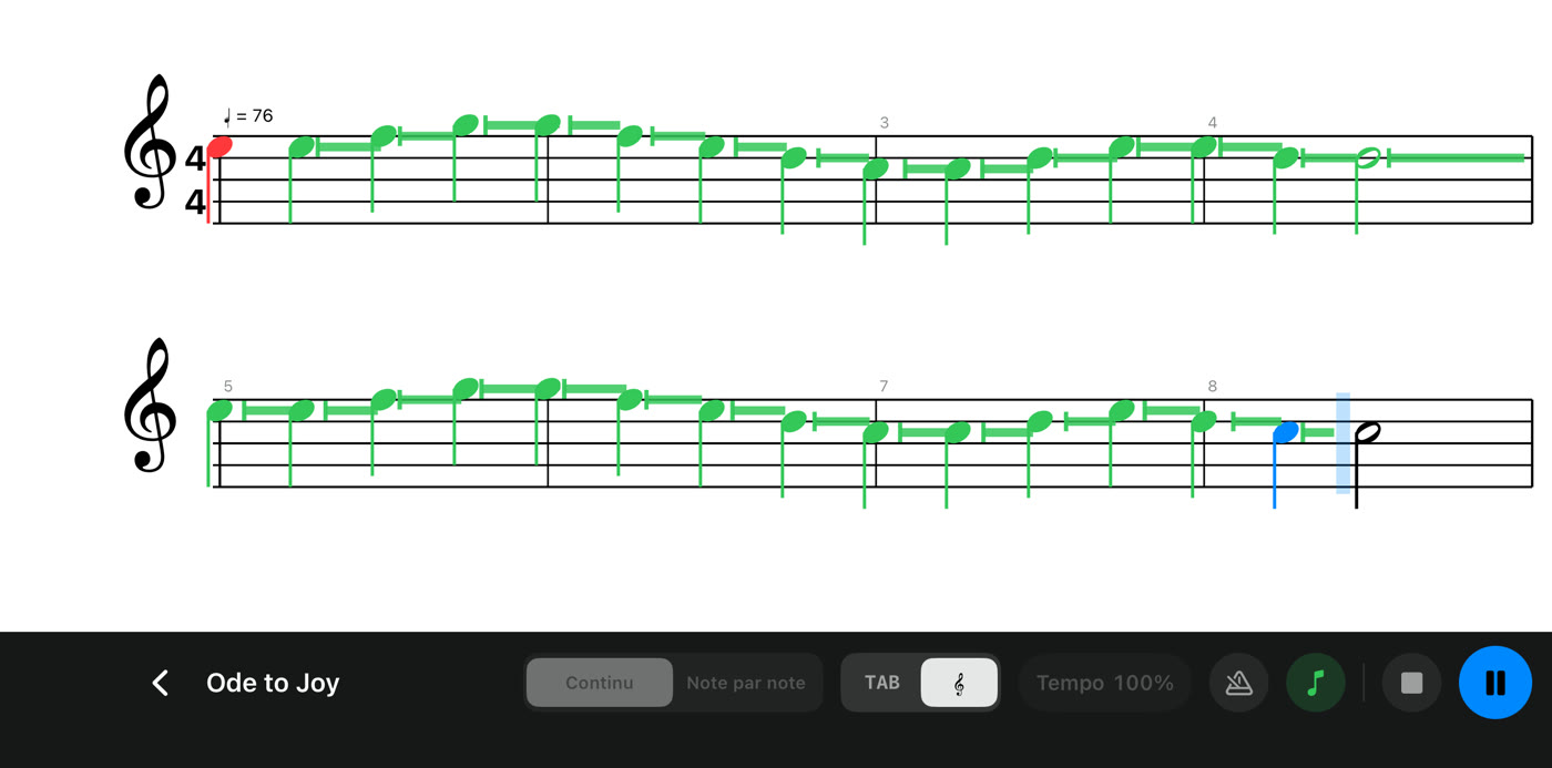 Un morceau en notation classique